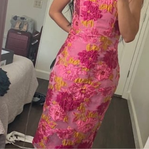 Lulus Upgraded Event Pink Floral Midi Dress - Picture 8 of 9